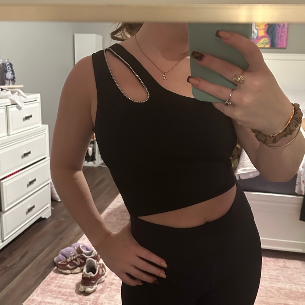 Black Asymmetrical Women's Top